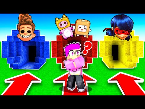 LankyBox - DON'T CHOOSE THE WRONG MYSTERY TUNNEL IN MINECRAFT! (MIRACULOUS LADYBUG, EVIL LANKYBOX, AND MORE!)
