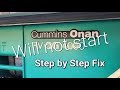 2009 Cummins Onan Generator 4000 RV QG   Not Starting Fix