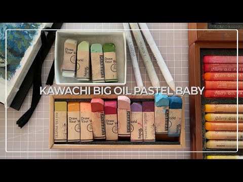 KAWACHI BIG OIL PASTEL BABY🌸Color Chart, Drawing Monet's Water Lily, MUNGYO OIL PASTEL