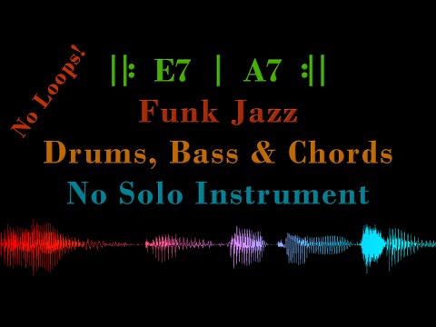 Funk Jazz ||: E7 | A7 :|| – with Drums, Bass & Chord Voicing – Backing Track Jam