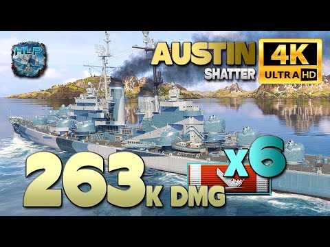 Cruiser Austin on map Shatter, 263k damage - World of Warships