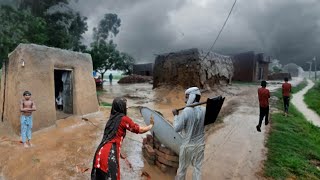 Very Heavy Rain In Pure Mud House Punjab Village P
