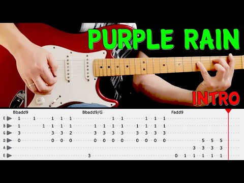 PURPLE RAIN - Guitar intro (with tabs) - Prince Video