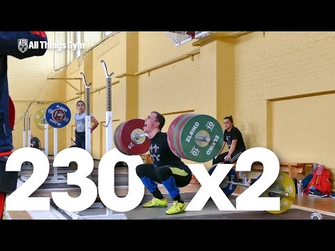 Andres Mata (77kg) 230kg x2 Squat 2015 Junior & U23 Weightlifting Championships
