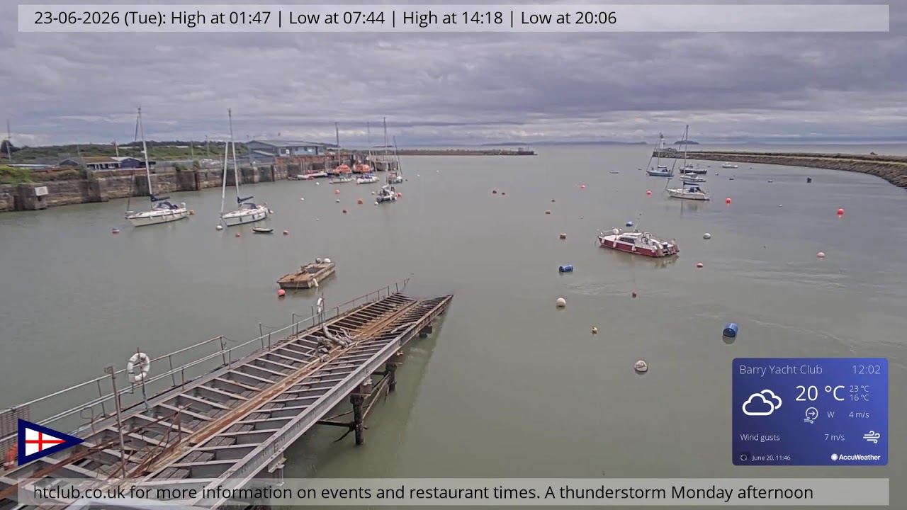 Live webcam view of Barry Yacht Club Harbour