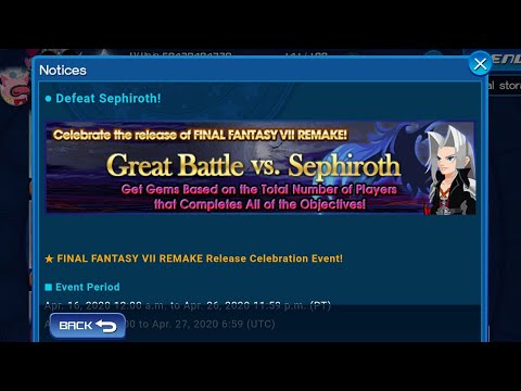 KHUx - Great Battle vs Sephiroth!! F2P setup/guide/walkthrough