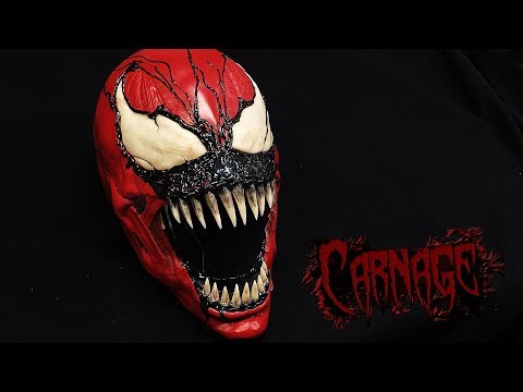 Как сделать маску-шлем симбиота Карнажа из бумаги 2018