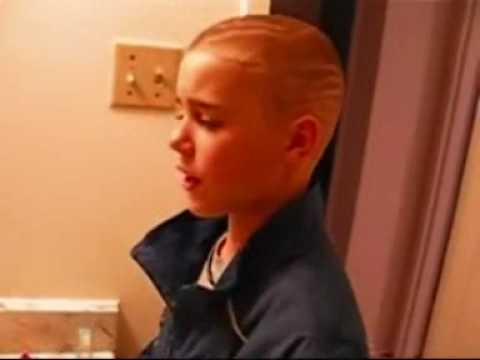 Justin Bieber  singing in the bathroom