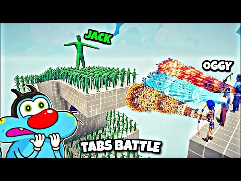 JACK 100x ZOMBIE ARMY+ GIANT ZOMBIE vs OGGY  3x EVERY GOD - Totally Accurate Battle Simulator TABS