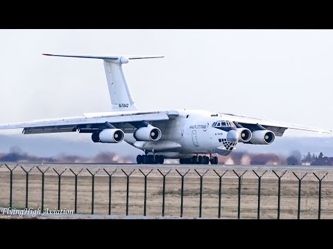 *AMAZING SOUND* Aviacon Zitotrans Ilyushin IL76TD Very Loud Landing at Belgrade Airport!