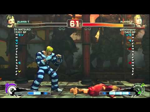 DX MATSUKO [Ibuki] vs gatorinnguru [Cody] SSF4 Japanese Online Ranked Matches - TRUE-HD