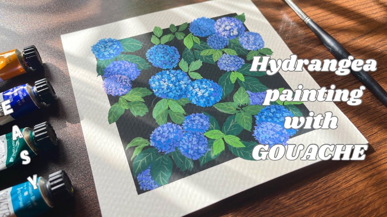 Painting Hydrangeas With Gouache 🪻🌿