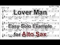 Lover Man - Easy Solo Example for Alto Sax