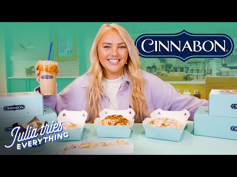 Experimentando 19 dos itens mais populares do menu Cinnabon | Delicioso