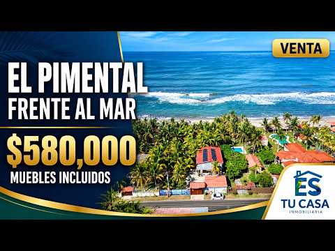 Casa de playa frente al mar en El Pimental, San Luis Talpa | Amueblada | $580,000