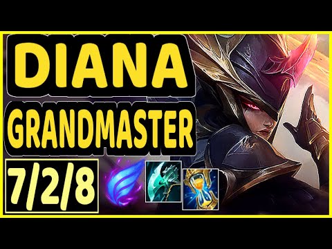 HUMANOID (DIANA) - 7/2/8 KDA MID GAMEPLAY - EUW Ranked GRANDMASTER