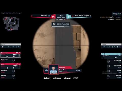 gxx- sick clutch 3k, jump no scope with awp !! Bad News Eagles vs SKADE !!