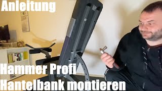Hammer Profi Hantelbank montieren Bank Kraftstation Solid XP Montage Anleitung