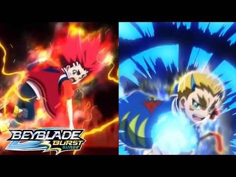 Beyblade Burst Surge - Episode 13 Lane And Aiger Vs Silas and Dante Full Battle
