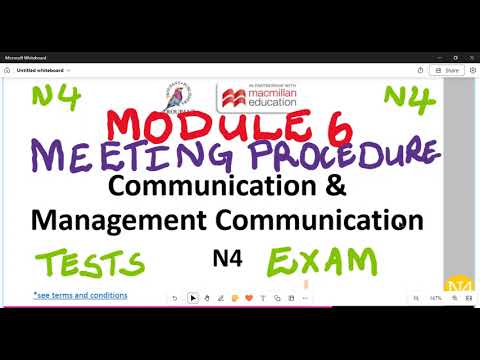 Communication and Management Communication N4 Module 6 Meeting Procedure