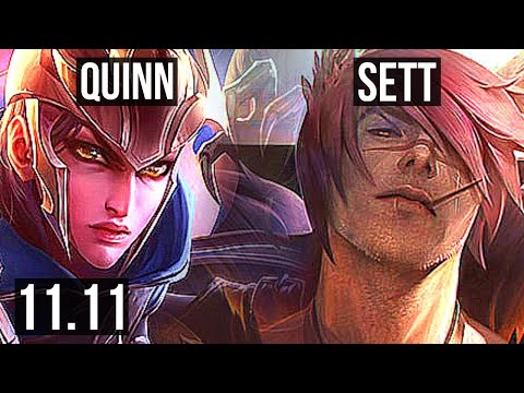 QUINN vs SETT (TOP) | 3.6M mastery, 7 solo kills, 600+ games, 10/2/2 | EUW Master | v11.11