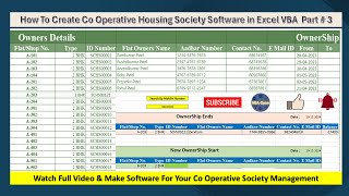 Download the video "How To Create Co Operative Housing Society Software in Excel VBA Part 3"