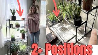 Multi-Position 4-Tier Metal Plant Stand for Indoor or Outdoor Use. Flower Pot Holder.