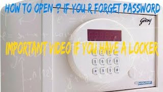 How To Open Your Godrej Locker if You Are Forget The Password