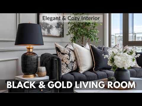 Luxury Black & Gold Living Room Ideas for Small Apartments