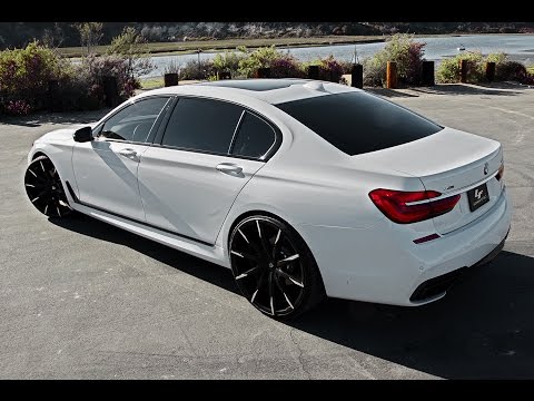 BMW 750i ON 24" Lexani Wheels CSS-15 Black and Machine Tips