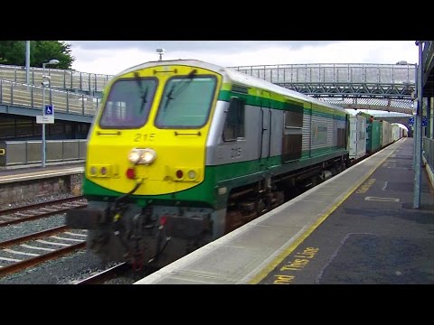 Irish Rail 201 Class loco number 215 + IWT freight Liner - Kildare Station