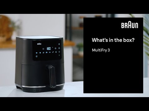 Braun MultiFry 3 HF3030IBK, Air Fryer met 4.3L Capaciteit, 80-200° Digitale Temperatuurregeling, RealAir Technologie, 8 Automatische Kookprogramma's, Touch Control, 1500W, Mat Zwart
