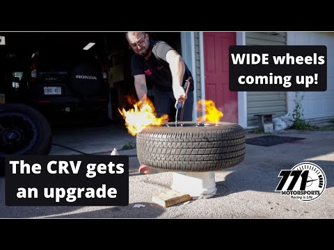 Installing some WIDE wheels on my 2006 Honda CRV daily driver