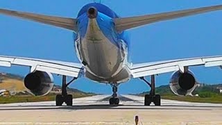 Jetblast Mayhem! Thomson 757 Takeoff from Skiathos, the Second St Maarten - Plane Spotting
