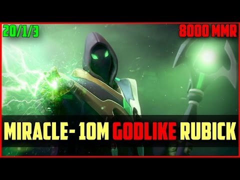 Miracle- 8000MMR 10m Godlike MID Rubick | Ranked DOTA 2 gameplay