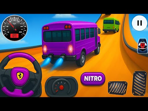 Mega Ramp Bus Stunts Simulator: Coach Bus Extreme Stunt - Android Gameplay Level 1-5