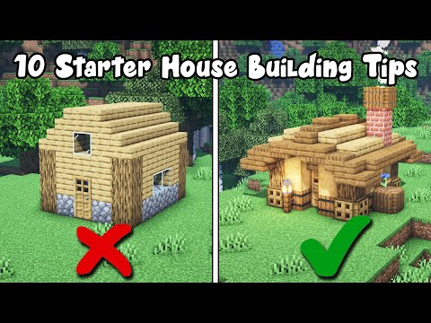 10 Tips & Tricks for Building the BEST Minecraft Starter House!