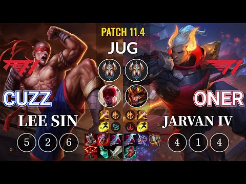 T1 Cuzz Lee Sin vs T1 Oner Jarvan IV Jungle - KR Patch 11.4