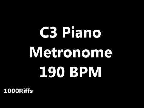 Piano Metronome C3 : 190 BPM : Beats Per Minute