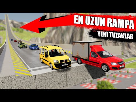 EN UZUN RAMPADAN ATLADIM YENİ TUZAKLAR EKLENDİ :D ,  ARABALARA TUZAK KURDUM // BeamNG.drive