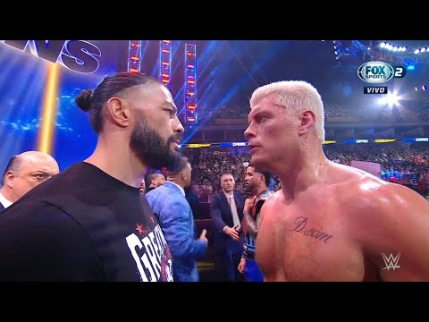 Roman Reigns cara a cara con Cody Rhodes - WWE Smackdown 13/10/2023 (En Español)