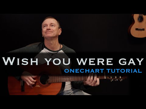 Wish you were gay Billie Eilish guitar lesson tutorial [free tab] 2 levels