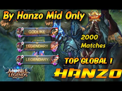 TOP GLOBAL 1 HANZO. BY "HANZO MID ONLY". FAST FARM AND EZ KILL. WATCH THIS, PERFECT GAMEPLAY!!!!