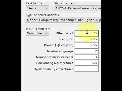 G*Power - One-way within group (repeated measures) ANOVA minimum sample size