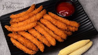 Babycorn Fritters/ Crispy Baby Corn Recipe/ Evening Snacks