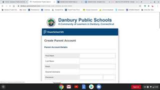 How to create a Parent Portal log in for Danbury Public Schools