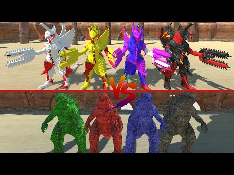 4X GIGAN FINAL WARS VS 4X GODZILLA AT THE ARENA - Animal Revolt Battle Simulator
