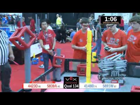 2015 VRC Engr Q134 - 4423D 5839A vs 4148B 5691W - 75 to 39 - VEX Worlds 2015 - Engineering Division