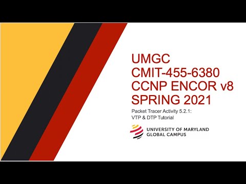 UMGC - Spring 2021 CMIT-455 CCNP ENCOR v8 Tutorial Packet Tracer 5.2.1: VTP & DTP Configuration