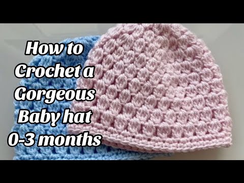 Häkelanleitung für eine Babymütze im Cluster-Stitch-Design (0–3 Monate) – US-amerikanische Häkelb...